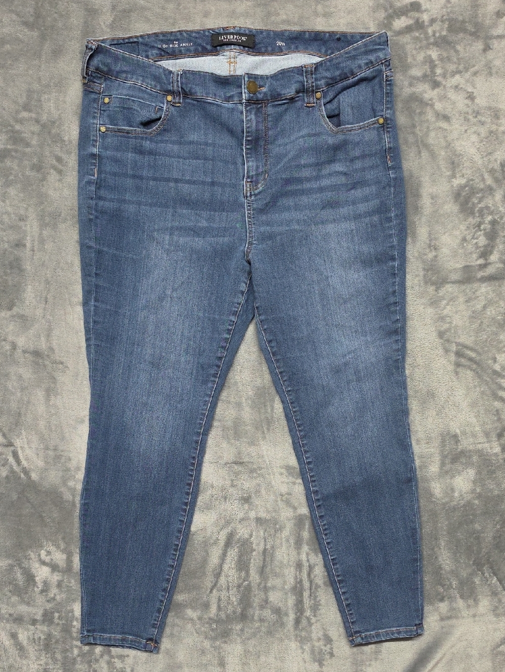 Liverpool Women's Skinny Ankle Jeans in Medium Blue sz 20W